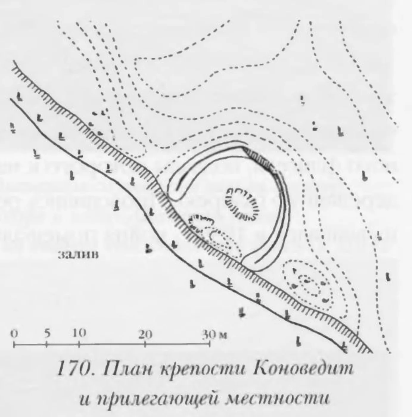 Russian redrawing of Crome's plan captioned as the fortress Conowedit and surrounding area