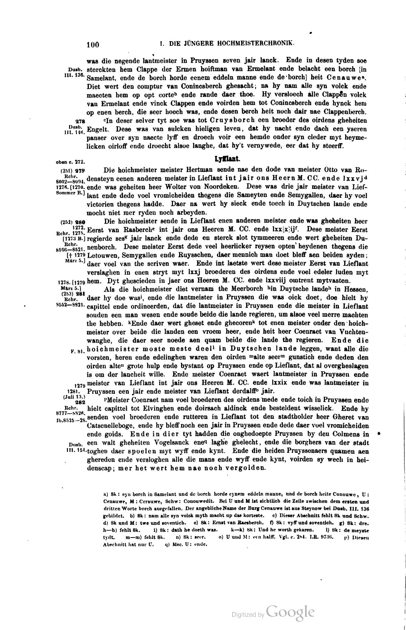 Hirsch's Younger Hochmeisterchronik variant readings